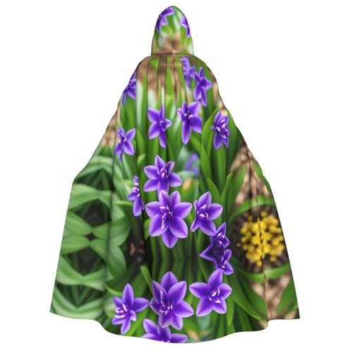 Miniks Hyazinthen-Blumen-bedruckter Kapuzenumhang für Weihnachten, Halloween, Cosplay, Kostüm für Erwachsene, Hyazinthen-Blumen, Einheitsgröße von Miniks