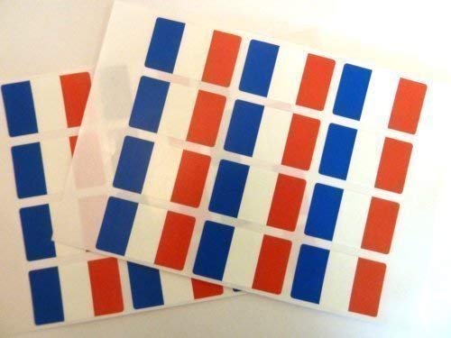 24 Stück, 50 X 30 mm, Frankreich, Aufkleber, Selbstklebend, Motiv Französische Flagge Etiketten, Selbstklebend von Minilabel