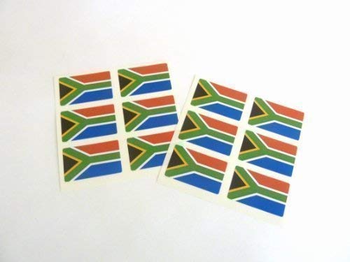 Mini-Aufkleber-Set, 33 x 20 mm, rechteckig, selbstklebend Südafrika-Etiketten, Aufkleber mit südafrikanischer Flagge von Minilabel