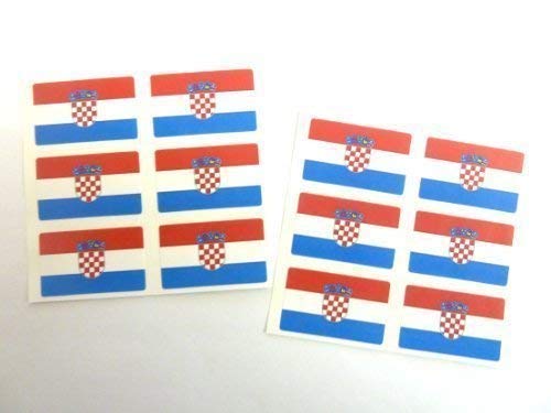 Mini Aufkleber Set, 33x20mm Rechteckiges, Selbstklebende Kroatien Etiketten, Kroatien Flagge Sticker von Minilabel