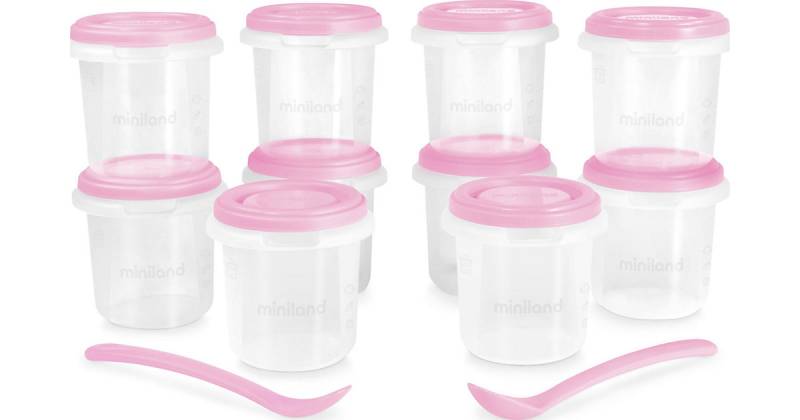 Aufbewahrungsbehälter-Set 10, 12-tlg., Rose rosa von Miniland