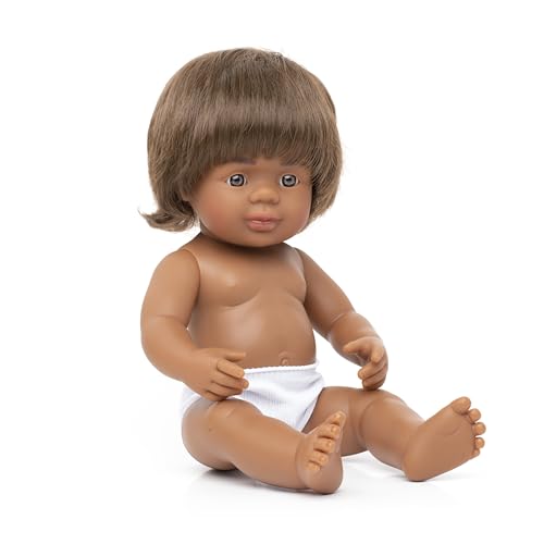 Australische Babypuppe Junge, 38 cm, aus weichem Vinyl, in transparenter Tüte. von Miniland