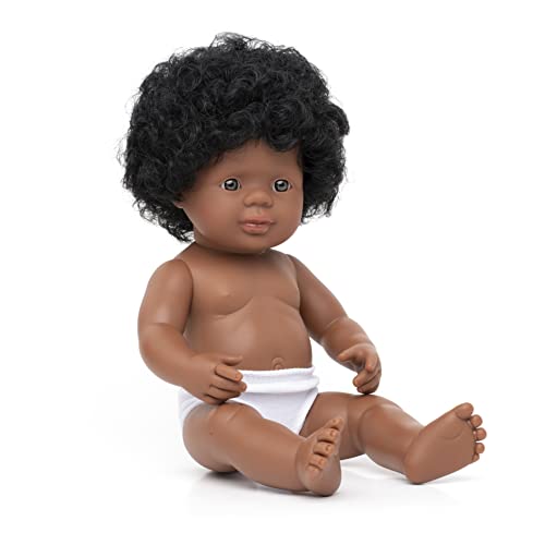 Miniland Babypuppe afroamerikanisches Mädchen 38cm, 31060 von Miniland