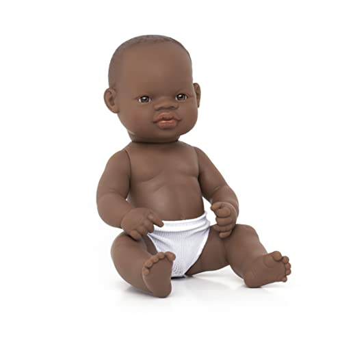 Miniland Babypuppe afrikanischer Junge, 32 cm, Anatomisch Korrekt von Miniland