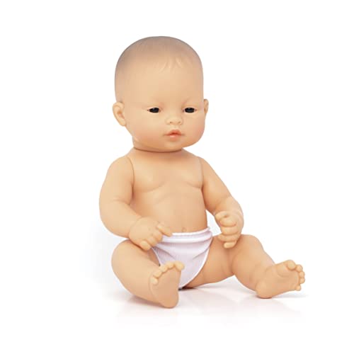 Miniland 31036 - Baby asiatisches Mädchen Tüte - ohne Unterwäsche, 32 cm von Miniland