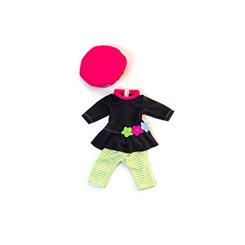 Miniland Set Puppenkleidung 32cm, Gestreifte Leggins, braunes Kleid mit Blumen und Mütze Miniland Set Puppenkleidung 32cm, Gestreifte Leggins, braunes Kleid mit Blumen und Mütze von Miniland