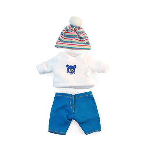 Miniland Set Puppenkleidung 21cm, Hose, Sweatshirt und Bommelmütze von Miniland