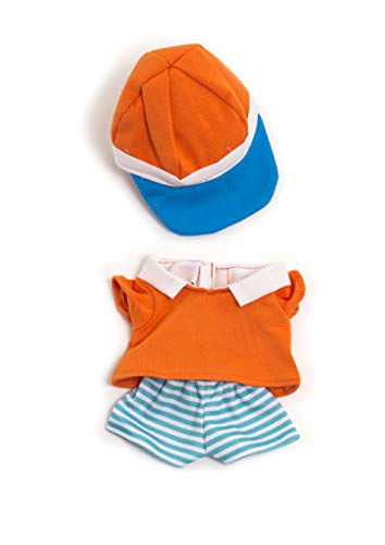 Miniland 31681 Puppenkleidung, orange, weiß, blau, 21cm von Miniland