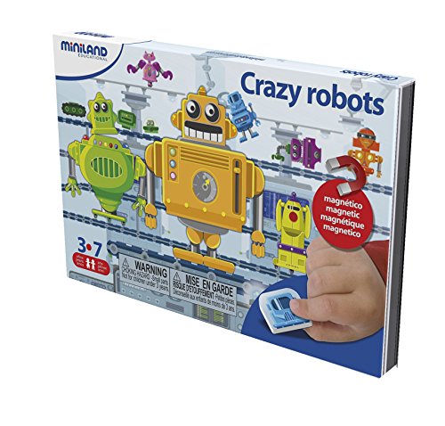 Miniland 31961 - On The Go: Crazy Robots, Spiel von Miniland