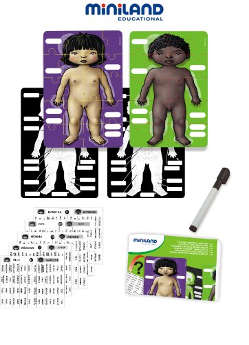 Miniland 36057 - Set 2 Puzzles 20 Teile Körperschemas Mädchen und Junge von Miniland