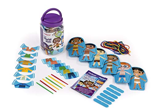 Miniland Flexi World Kids Nähspiel für Kinder mit Botschaft der Aufnahme von Miniland