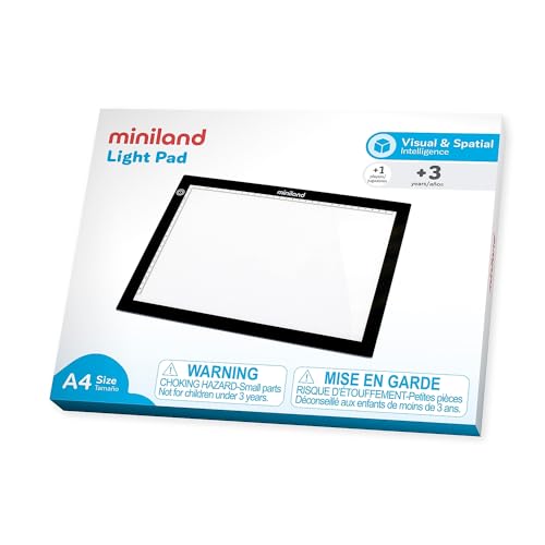 Miniland Light Pad LED Tafel, Leuchttisch, Lichtplatte, Größe A4 95100 von Miniland