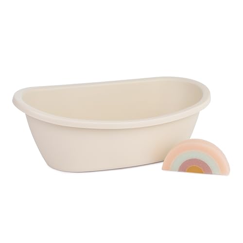 Miniland Dolls Badewanne mit Regenbogen-Schwamm, 31100, Beige von Miniland