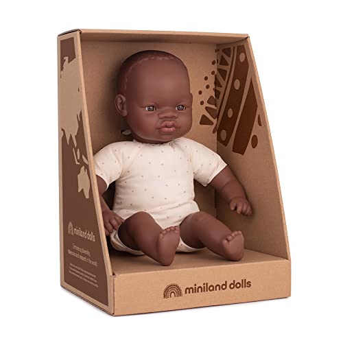 Miniland Dolls: Afrikanische Puppe 32 cm mit weichem Körper. Lieferung in Geschenkbox. von Miniland