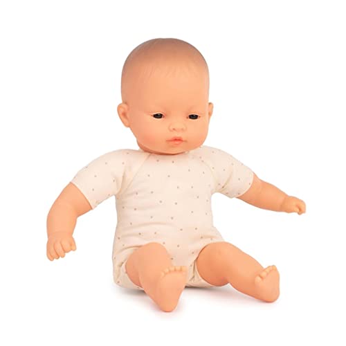 Miniland Dolls: asiatische Babypuppe, 32 cm, mit weichem Stoffkörper, in Geschenkbox, Natur, 31366 von Miniland