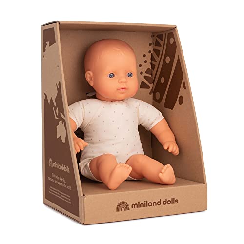 Miniland Dolls: europäische Babypuppe, 32 cm, mit weichem Stoffkörper, in Geschenkbox von Miniland