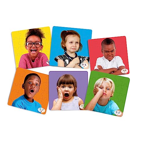 Miniland Emotionen Puzzle 6er Set - SEL, Gesten, Basic Emotions, waschbarer Kunststoff von Miniland
