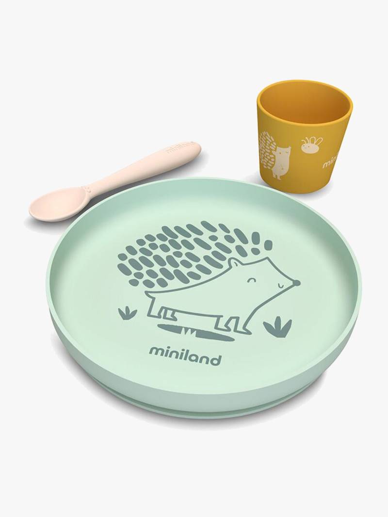 Miniland Geschirr-Set Silikon 3 Teile, Forest von Miniland