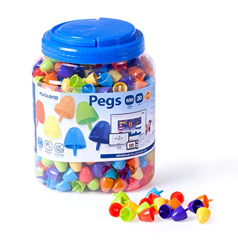 Miniland Mosaikstecker Pegs 20 mm 650 Teile, bunt-31849 Miniland Mosaikstecker Pegs 20 mm 650 Teile, bunt-31849 von Miniland