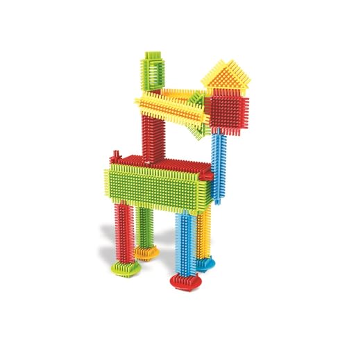 Miniland – Pegy Bricks: Wild Friends – Baukasten für Kinder mit 22 großen Teilen zum Bauen eines Reiters und seines Pferdes, fördert die Fantasie und Motorik, ab 2 Jahren von Miniland