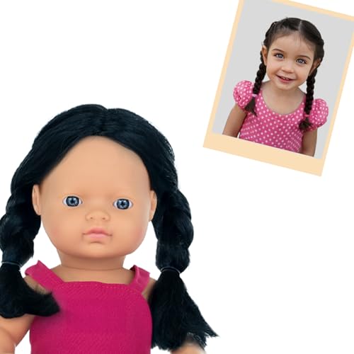 Miniland – Personalisierbare Puppe, Wähle Hautfarbe, Geschlecht, Gesichtszüge, Augenfarbe, Haare, Kleidung und inklusive Accessoires | Babypuppe 38 cm (Hell) von Miniland