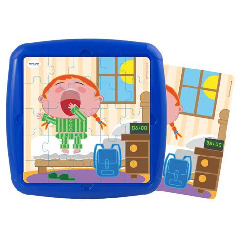 Miniland Set 4 Puzzles, Lernpuzzles, Educative Puzzles: Tägliche Aufgaben-35420 von Miniland
