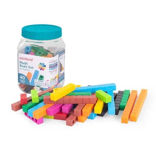Miniland Set mit bunten Stäbchen für erste mathematische Logikkonzepte Enthält 4 Sätze von 1 bis 10 auf der Grundlage der Cuisenaire-Methode. Miniland Set mit bunten Stäbchen für erste mathematische Logikkonzepte Enthält 4 Sätze von 1 bis 10 auf der Grundlage der Cuisenaire-Methode. von Miniland