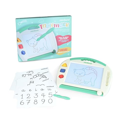 Miniland - Tablemark Magnetische Zeichentafel für Kinder | Magische Zeichen-Tafel mit Radierer, Stift und Formen | Tragbares Lern- und Kreativspielzeug Miniland - Tablemark Magnetische Zeichentafel für Kinder | Magische Zeichen-Tafel mit Radierer, Stift und Formen | Tragbares Lern- und Kreativspielzeug von Miniland