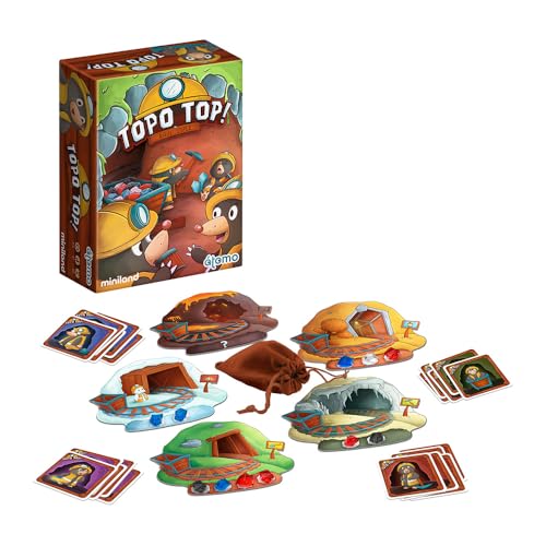 Miniland - Topo Top - Kinder-Brettspiel ab 6 Jahren mit bunten Edelsteinen, Spielbrettern und Tasche - Strategie und Spaß bei unterirdischen Abenteuern - ideal für die Familie Miniland - Topo Top - Kinder-Brettspiel ab 6 Jahren mit bunten Edelsteinen, Spielbrettern und Tasche - Strategie und Spaß bei unterirdischen Abenteuern - ideal für die Familie von Miniland