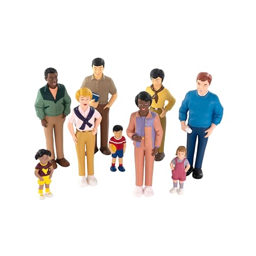 Miniland Verschiedene Weltfamilien - Set mit 9 handbemalten Puppen von Miniland