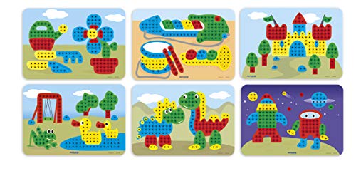 Miniland Mosaik Steckbilder Pegs 10mm Pack 6 Bilder, Grundfarben-31832 Miniland Mosaik Steckbilder Pegs 10mm Pack 6 Bilder, Grundfarben-31832 von Miniland