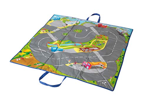 Spieldecke, Verkehrsspiel Minimobil Traffic Box, zusammenklappbar zu Einer Box, 100 x 100cm-97096 von Miniland