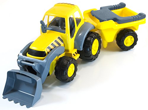 Spielfahrzeug Super Traktor mit Anhänger, für Sand und Schnee, 83 x 33,5 x 32cm-45153 von Miniland