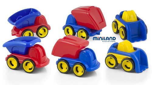 Miniland Spielfahrzeuge Minimobil Dumpy 18cm, 6 Fahrzeuge-27469 von Miniland