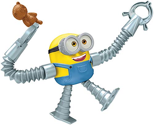 Minions GMD97 -,Minions: Auf der Suche nach dem Mini-Boss“, Bob Actionfigur mit ausfahrbaren Armen, ca. 10 cm, Filmfigur-Spielzeug mit Teddybär-Zubehör, für Kinder ab 4 Jahren von Minions toys
