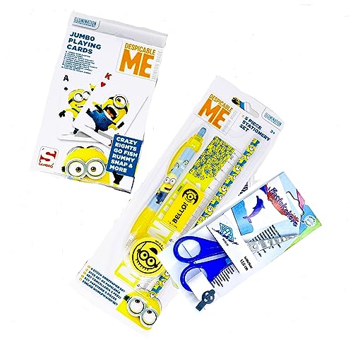 Minis Kreativ Schulset für Mädchen und Jungen – 6 teilig Schultütenfüllung + Gratis Jumbo Rommé Cards (ohne Schultüte) von Minis Kreativ