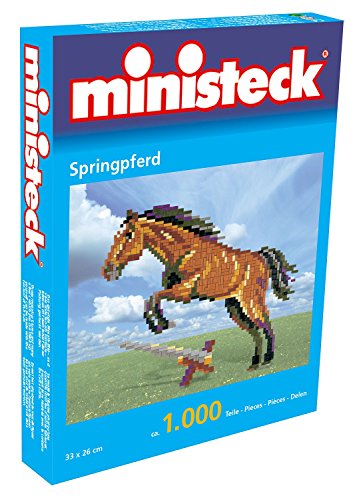 Ministeck 31753 - Mosaikbild Springpferd, Steckplatte, ca. 1000 Steine und Zubehör, ideales Geschenk für kreatives Spielen von Ministeck