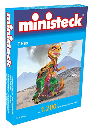 Ministeck 31757 - Mosaikbild T-Rex Dino, Steckplatte, ca. 1200 Steine und Zubehör, ideales Geschenk für kreatives Spielen von Ministeck