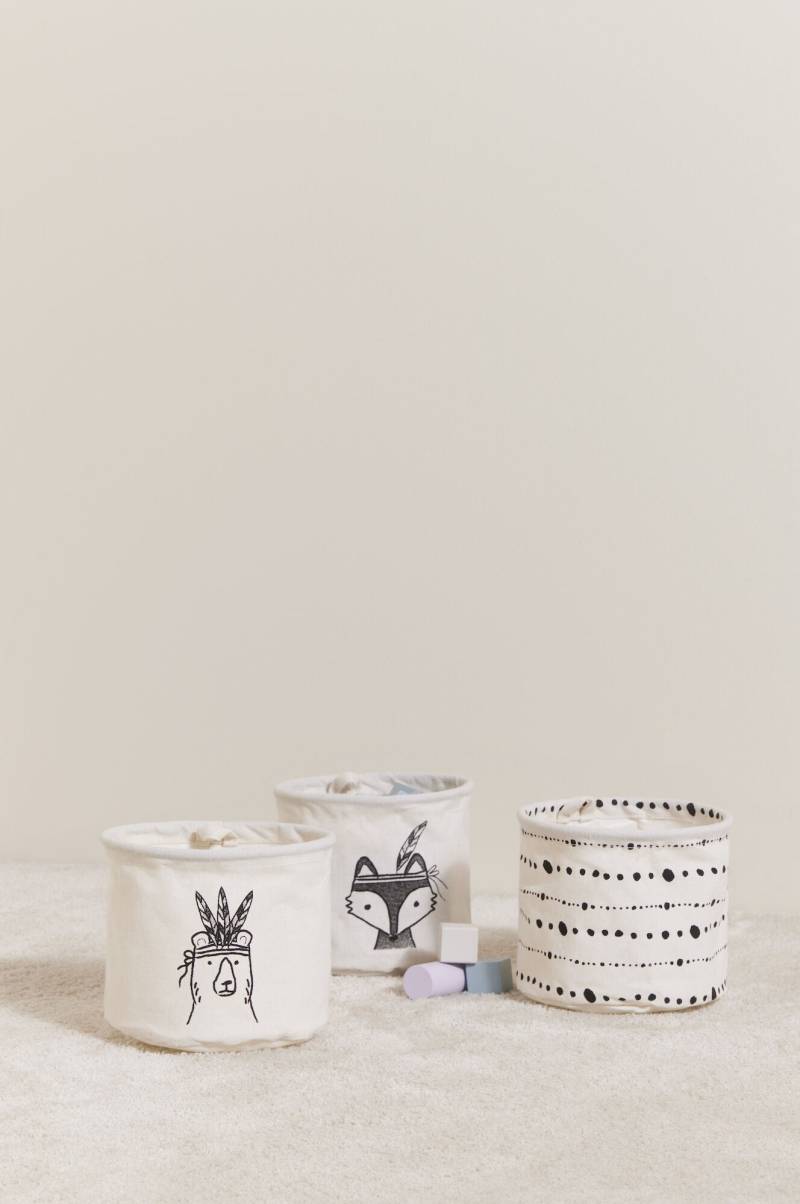 Minitude Aufbewahrungssack 3er-Pack, Bär und Fuchs von Minitude