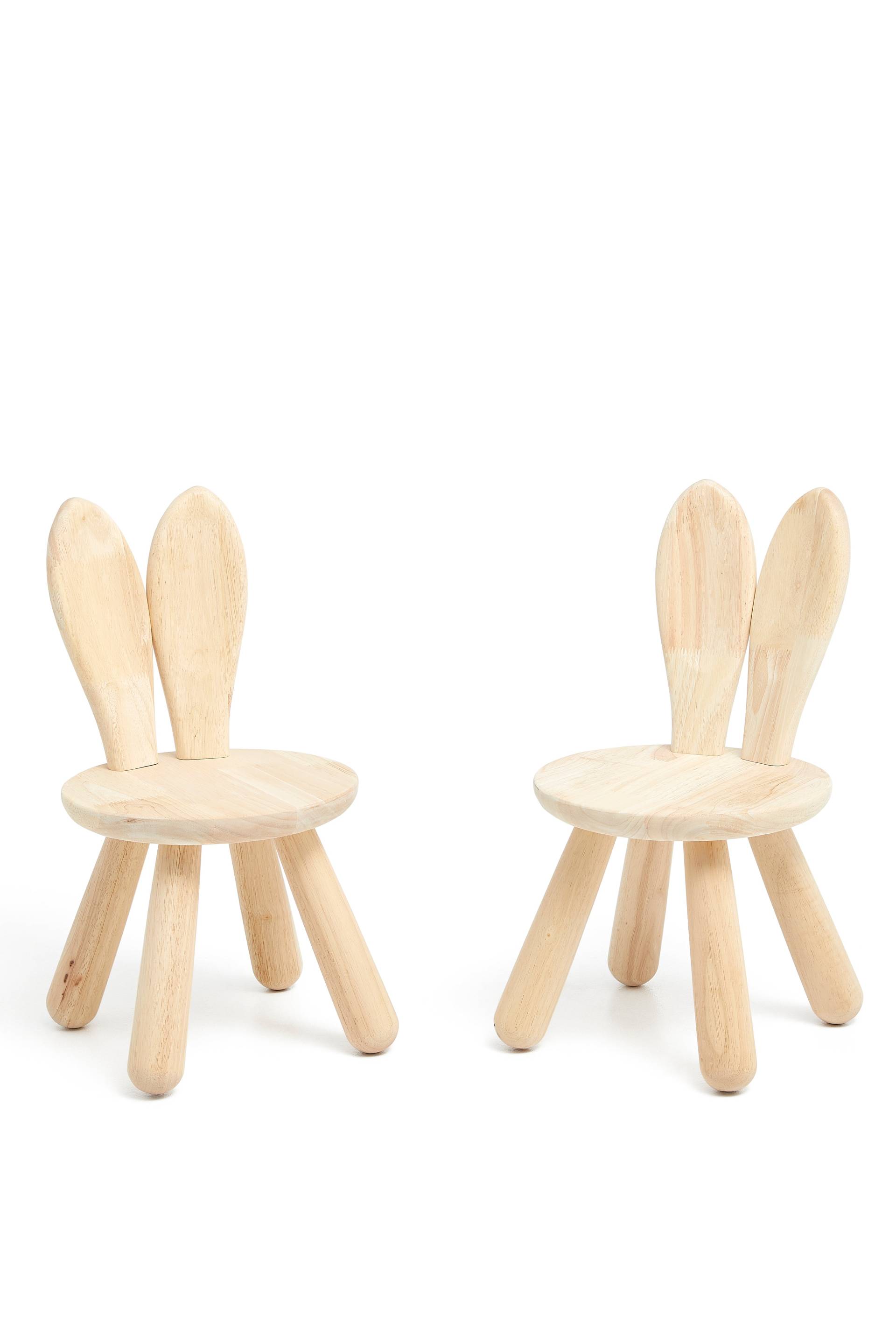 Minitude Stuhl Kaninchen 2er-Pack, Natur, Kinderzimmermöbel, Kindermöbel von Minitude