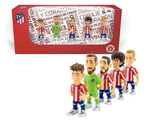 BANDAI MINIX MN10158 Atletico de Madrid, Sammlerstück, 7 cm, Geschenkidee für Kinder und Erwachsene, Fußballfans, 5 Stück von BANDAI