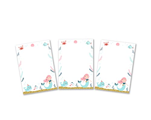 6 Mini-Notizblöcke Meerjungfrau Mitgebsel für Kindergeburtstag Gastgeschenke für Mädchen Mädchengeburtstag / A7-Format von Minkocards