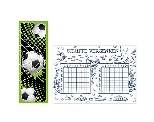 Minkocards 12 Lesezeichen + 12 Schiffe versenken Fussball Fußball Mitgebsel für Kindergeburtstag Gastgeschenke für Kinder Jungsgeburtstag Jungen Minkocards 12 Lesezeichen + 12 Schiffe versenken Fussball Fußball Mitgebsel für Kindergeburtstag Gastgeschenke für Kinder Jungsgeburtstag Jungen von Minkocards