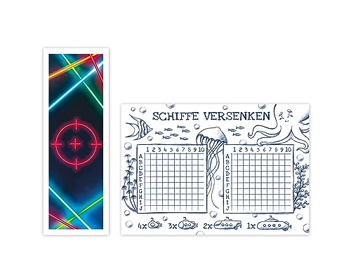 Minkocards 12 Lesezeichen + 12 Schiffe versenken Lasertag Laser Tag Mitgebsel für Kindergeburtstag Gastgeschenke für Kinder Jungsgeburtstag Mädchengeburtstag Minkocards 12 Lesezeichen + 12 Schiffe versenken Lasertag Laser Tag Mitgebsel für Kindergeburtstag Gastgeschenke für Kinder Jungsgeburtstag Mädchengeburtstag von Minkocards