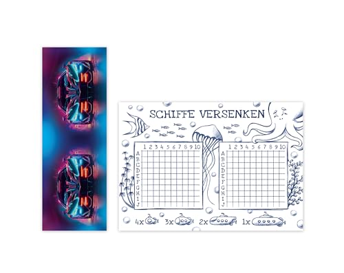 Minkocards 12 Lesezeichen + 12 Schiffe versenken Rennwagen Auto Mitgebsel für Kindergeburtstag Gastgeschenke für Kinder Jungsgeburtstag von Minkocards