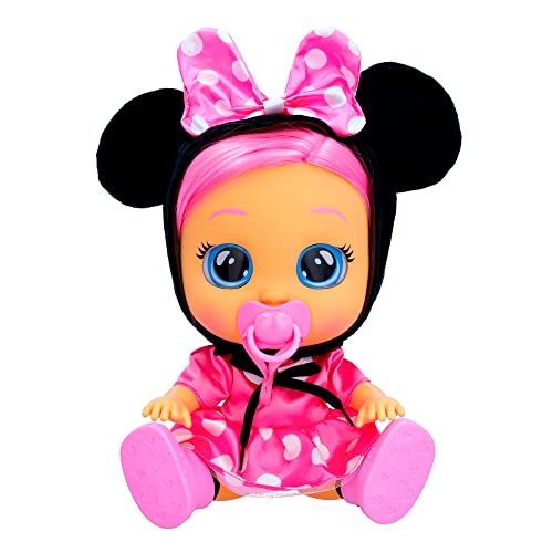CRY BABIES Dressy Minnie | Interaktive Puppe, die echte Kullertränen weint, mit Haaren zum Stylen, Kleidern zum Wechseln & Accessoires zum Spielen – Spielzeug und Geschenk für Jungen von Cry Babies Magic Tears