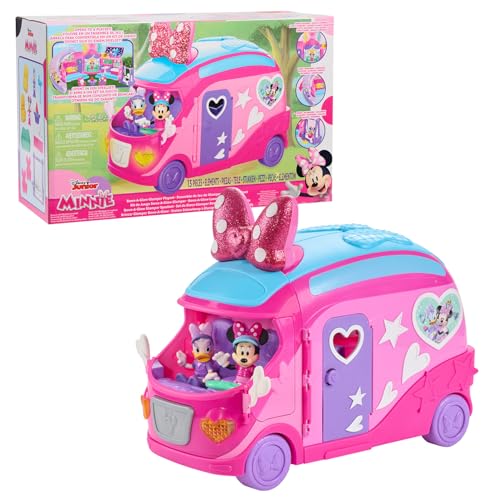 Minnie Disney Junior Mouse Bows-A-Glow Luxus-Wohnmobil, 13-teiliges Figuren- und Spielset, Kinderspielzeug ab 3 Jahren, Amazon Exclusive von Just Play von Just Play