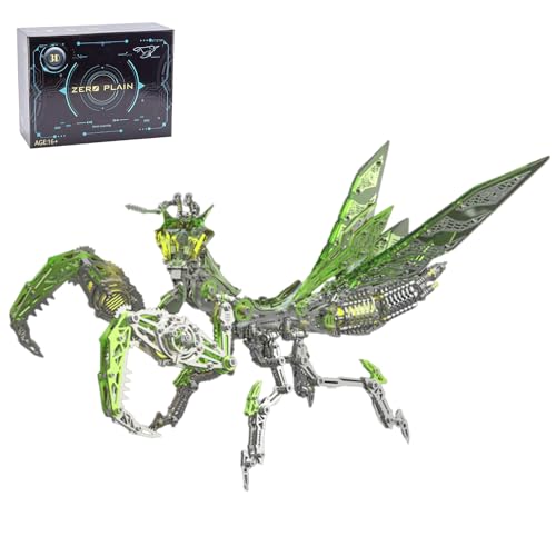 Minxtech 3D Metal Puzzle, 1109 Teile Mechanische Gottesanbeterin Montagemodelle, Edelstahl Mechanische Insekten Modell Kits, Geschenke für Teens und Erwachsene (Grün) von Minxtech