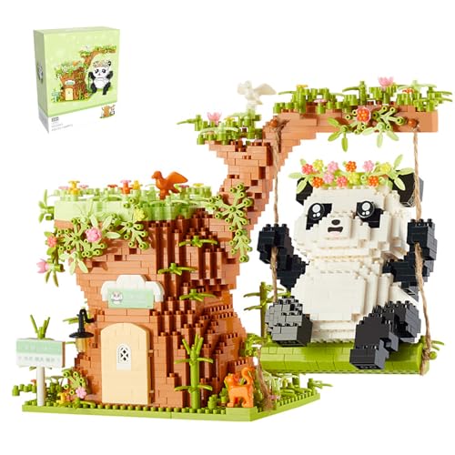 Panda Mini Bausteine Set, 1688 Stück Panda-Stifthalter Mini Klemmbausteine Modell Bausatz, Modular Bausteine Architektur Spielzeug für Erwachsene und mädchen ab 12+Jahren von Minxtech