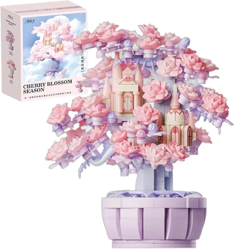 Sakura Baumhaus Bausteine Set, 547 Teilen Kirschblüten Bonsai Klemmbausteine Haus Modell, Modular Architektur Spielzeug Geschenk für Mädchen 14+ und Erwachsene, Nicht Kompatibel mit Mainstream Marken Sakura Baumhaus Bausteine Set, 547 Teilen Kirschblüten Bonsai Klemmbausteine Haus Modell, Modular Architektur Spielzeug Geschenk für Mädchen 14+ und Erwachsene, Nicht Kompatibel mit Mainstream Marken von Minxtech